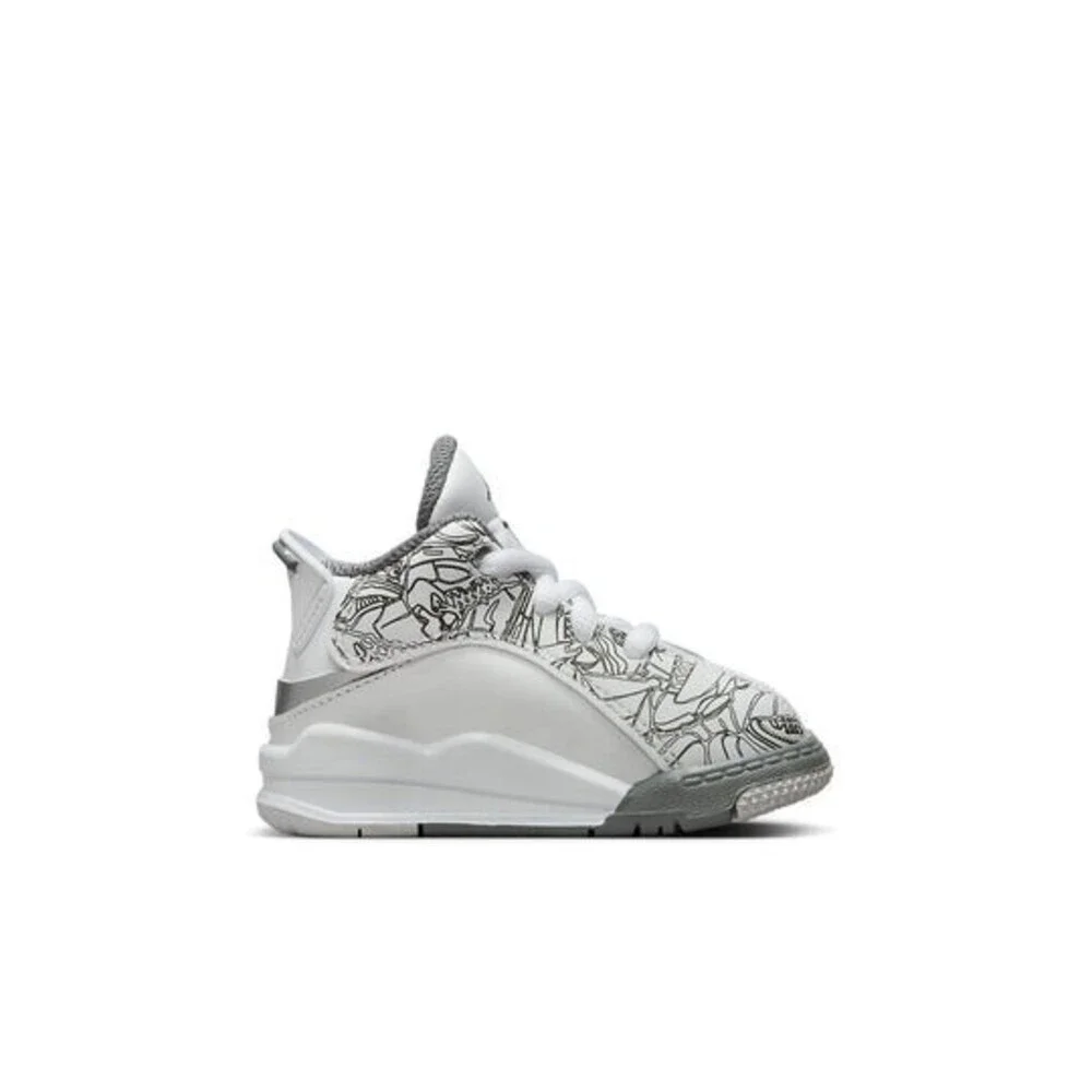 Air Jordan Dub Zero DV1358-107 Toddler 4 White Cool Gray Lifestyle Shoes GBNC22